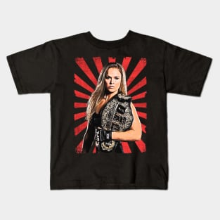 Ronda Rousey Wrestling Vintage Fan Art Kids T-Shirt